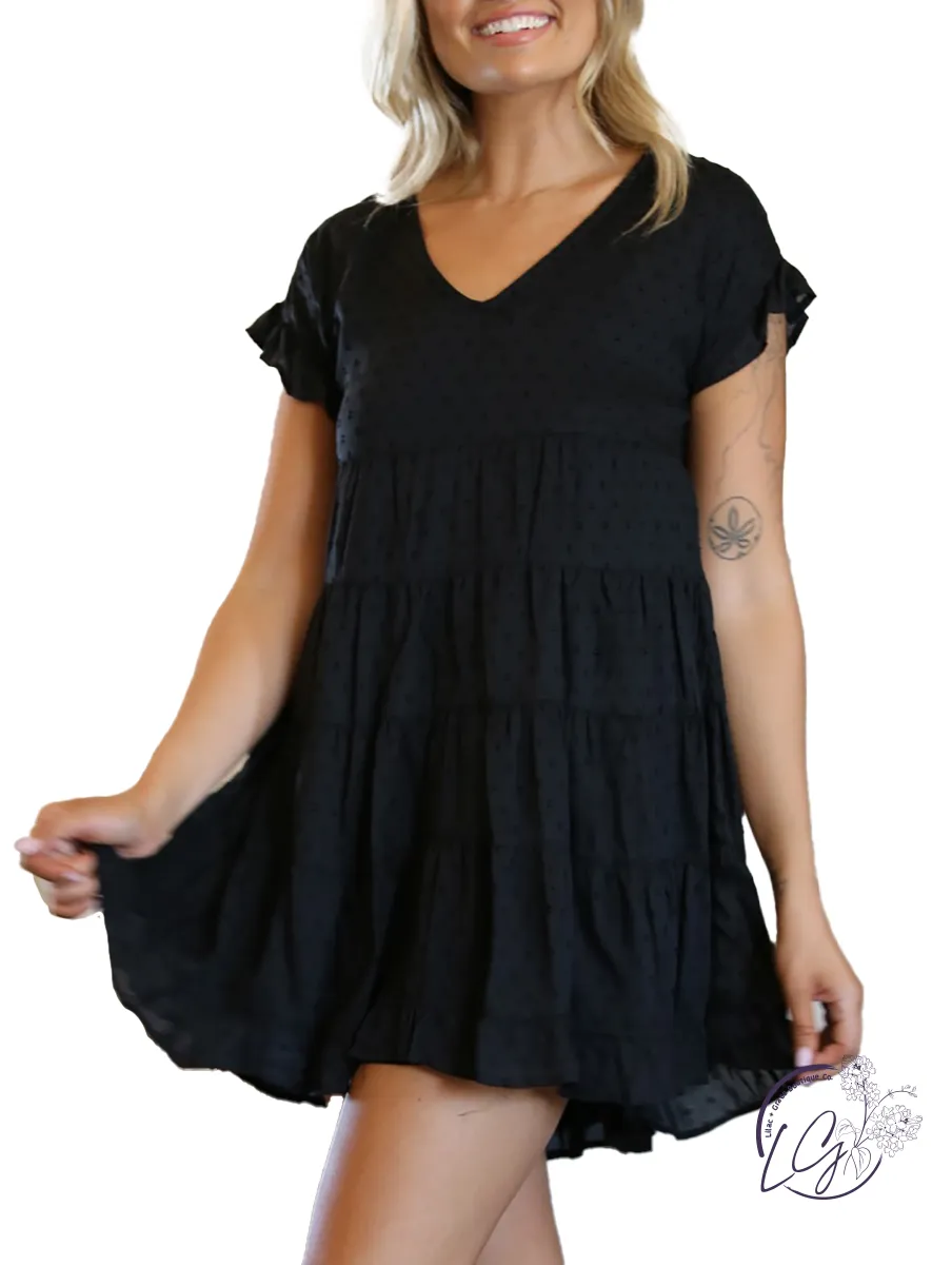 My Wishes Swiss Dot Babydoll Dress