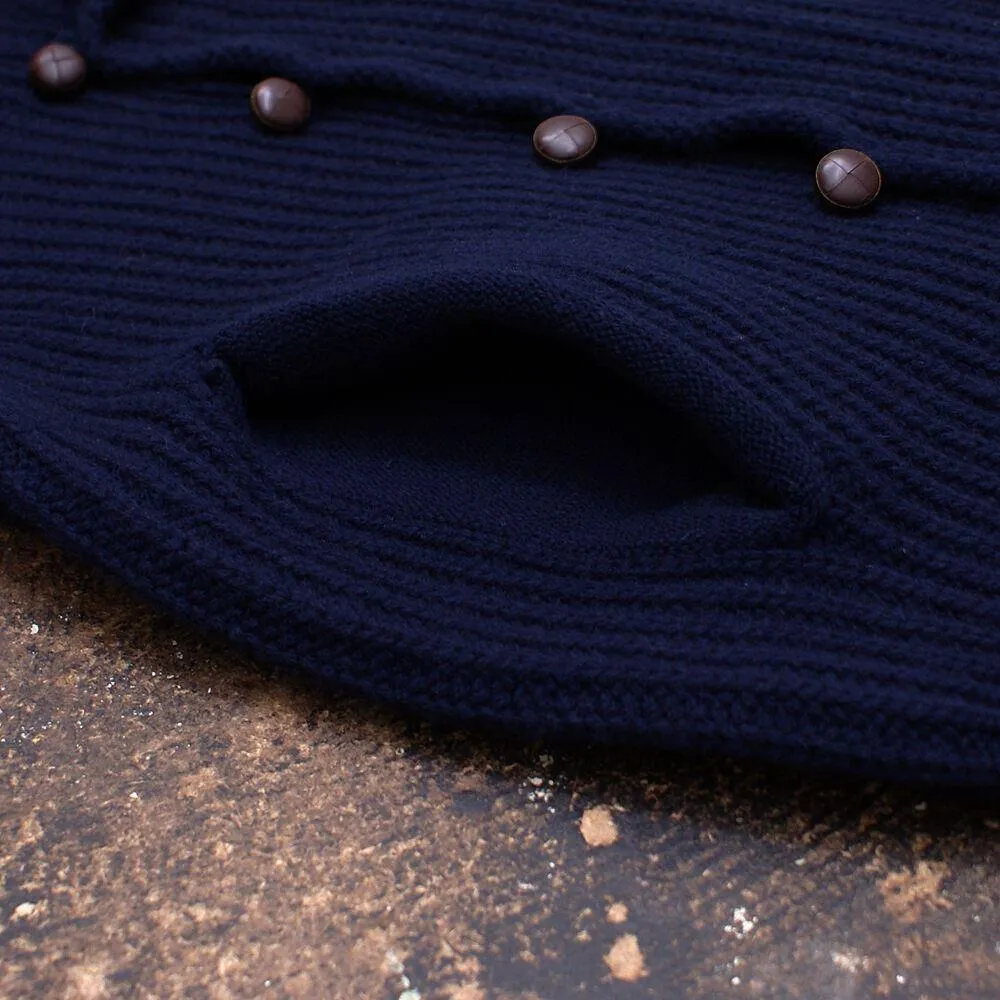 Navy Button Front Cardigan