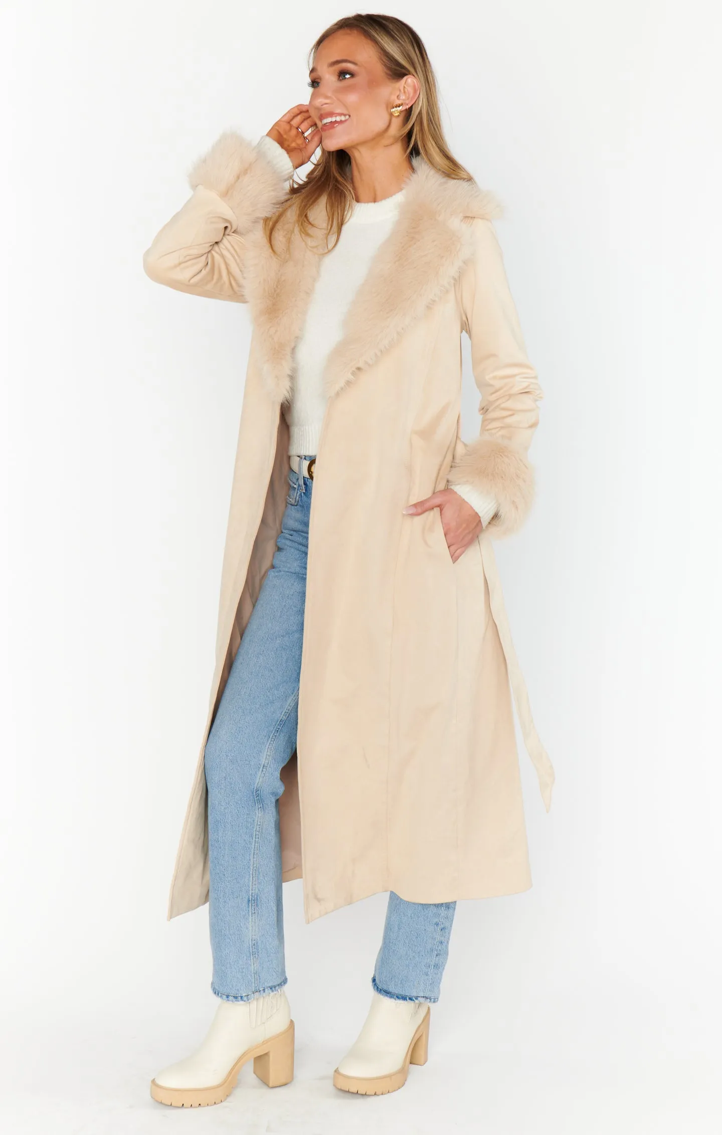 NEW!! The Penny Lane Fur Coat in Beige by Show Me Your Mumu