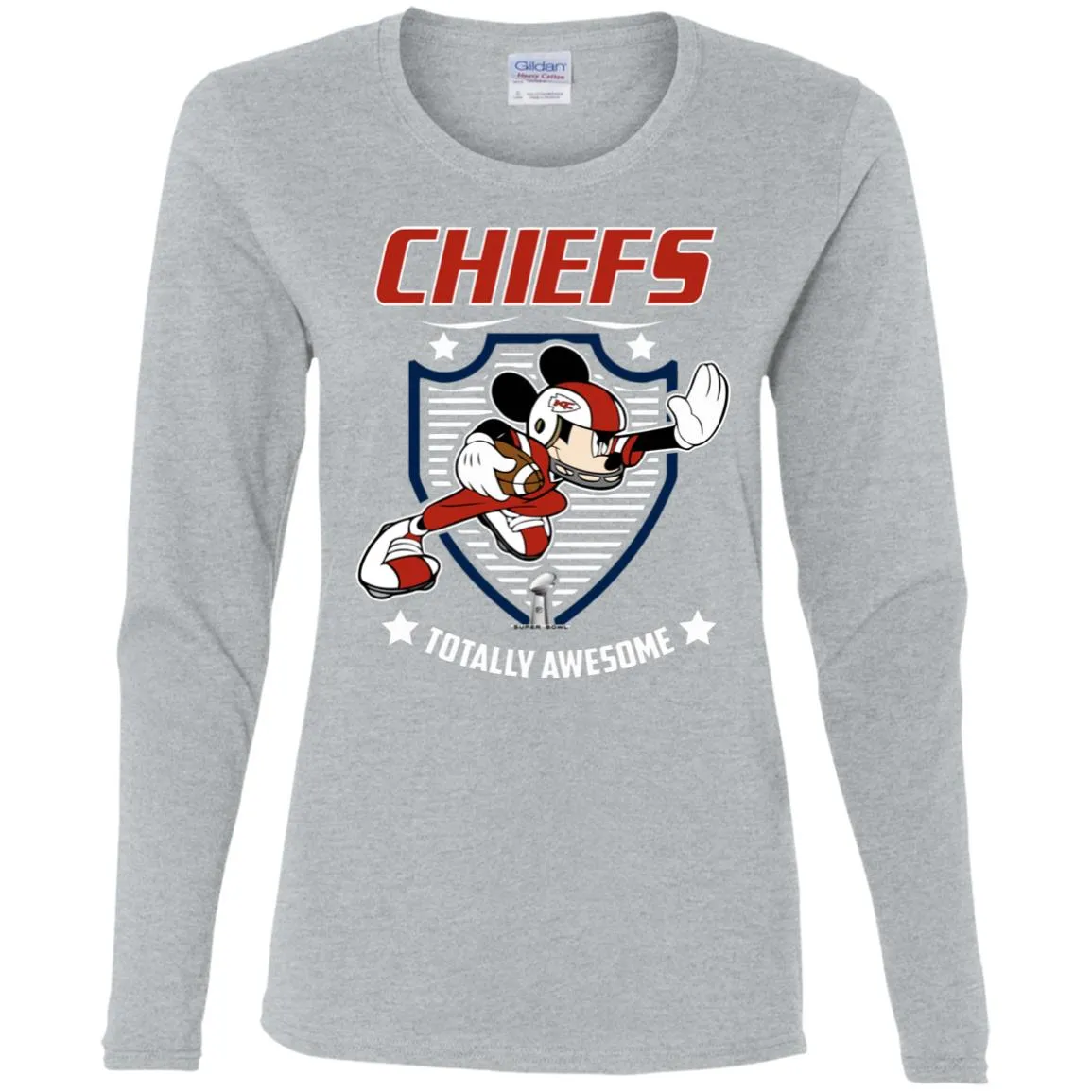 Nfl – Kansas City Chiefs Totally Awesome Mickey Mouse Super Bowl 2019 Football Women Long Sleeve Shirt