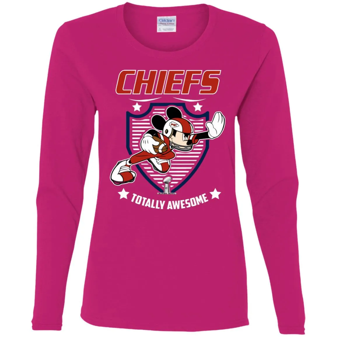 Nfl – Kansas City Chiefs Totally Awesome Mickey Mouse Super Bowl 2019 Football Women Long Sleeve Shirt