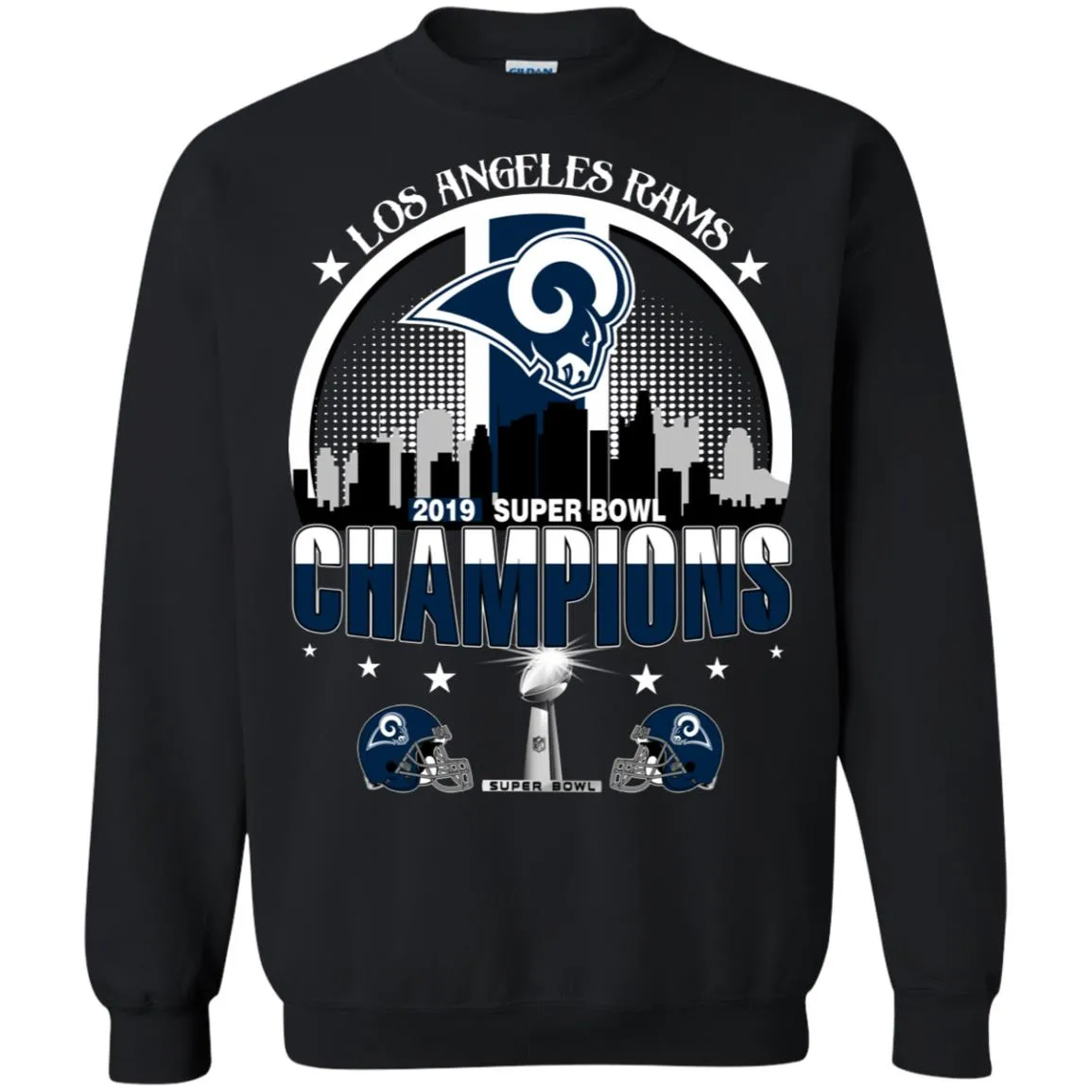 Nfl – Los Angeles Rams 2019 Super Bowl Champions Football Crewneck Pullover Sweatshirt