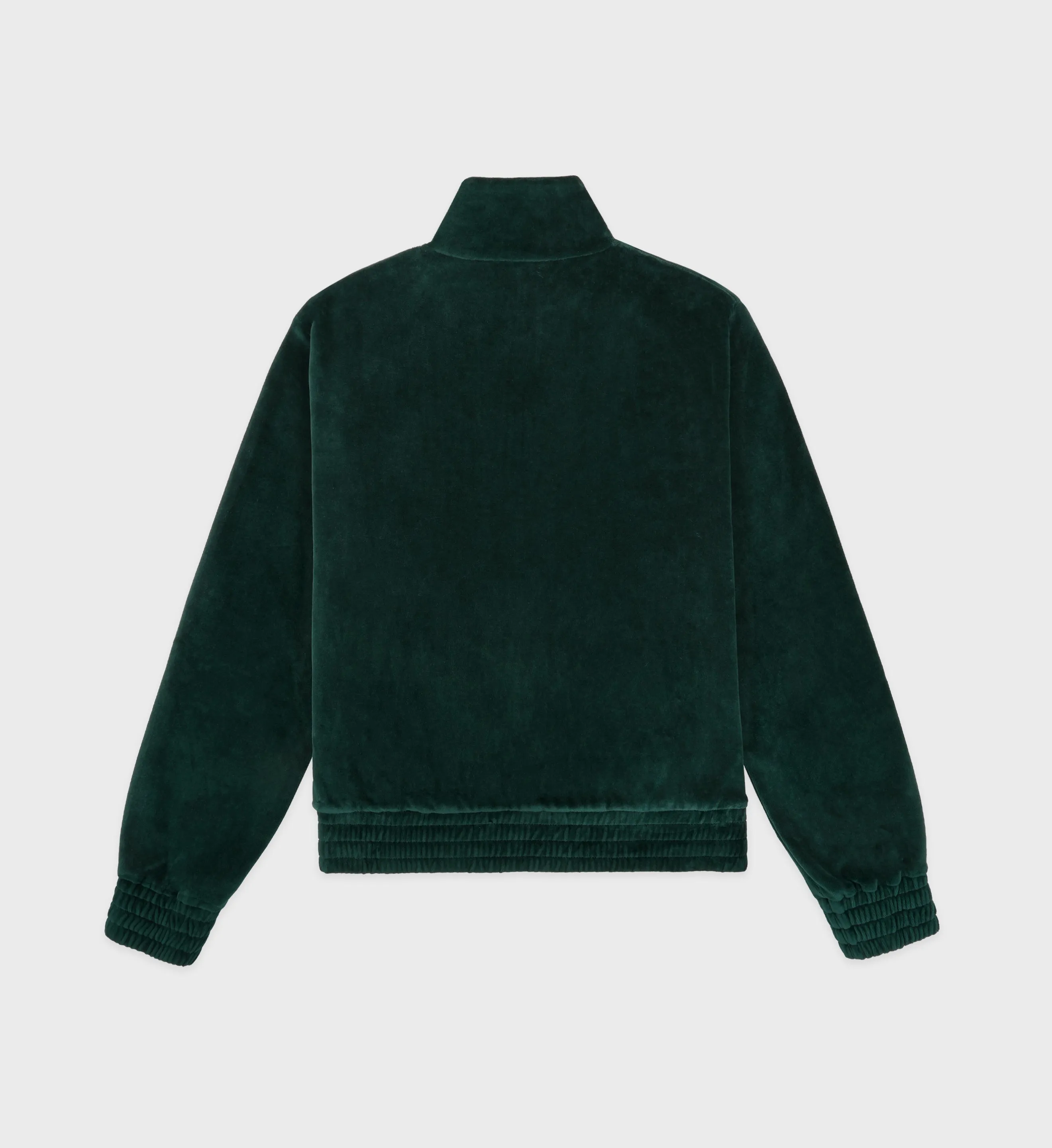 NY Crest Velour Track Jacket - Forest/Cream