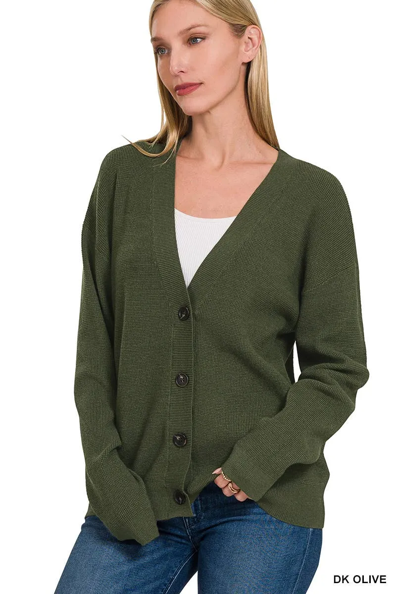 Olive Viscose Cardigan