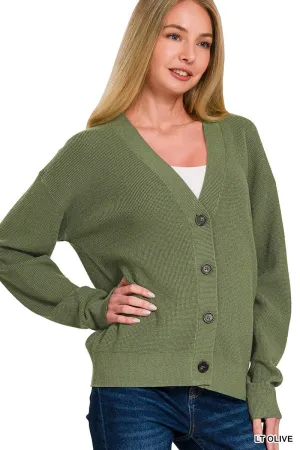 Olive Viscose Cardigan