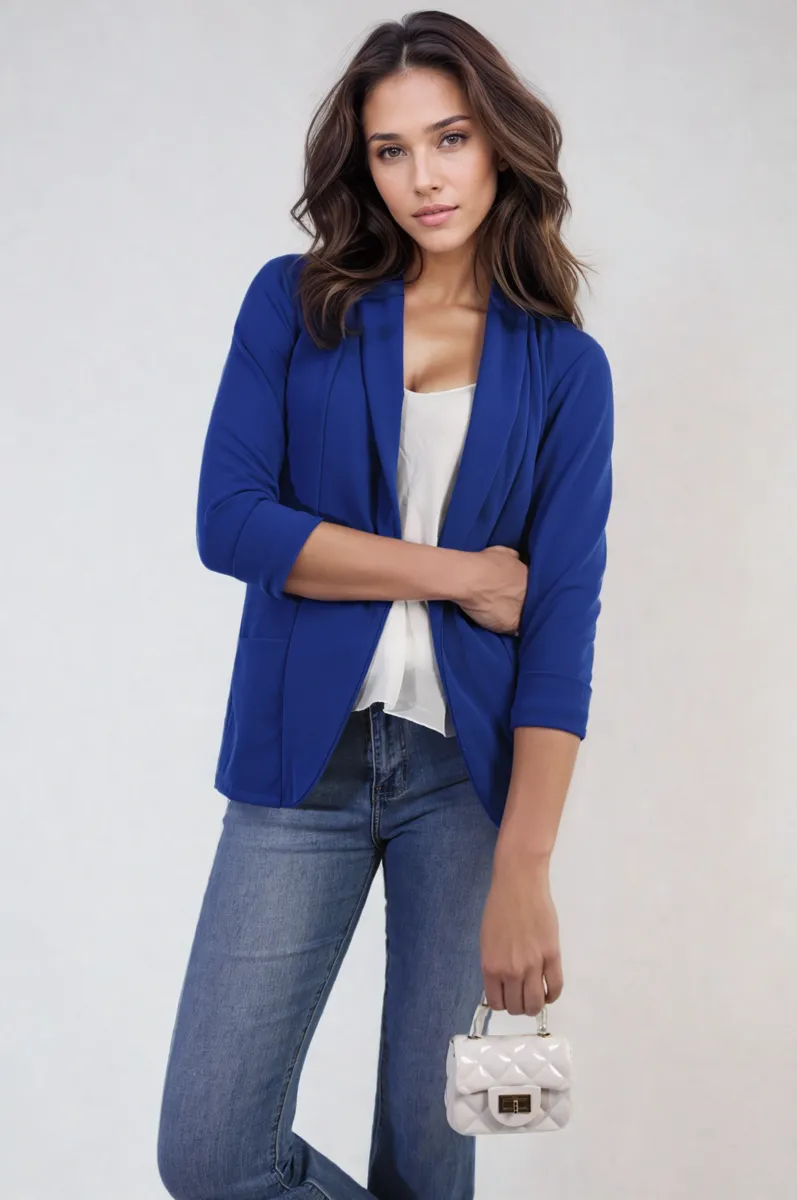 Open Front Cardigan with Front Pockets