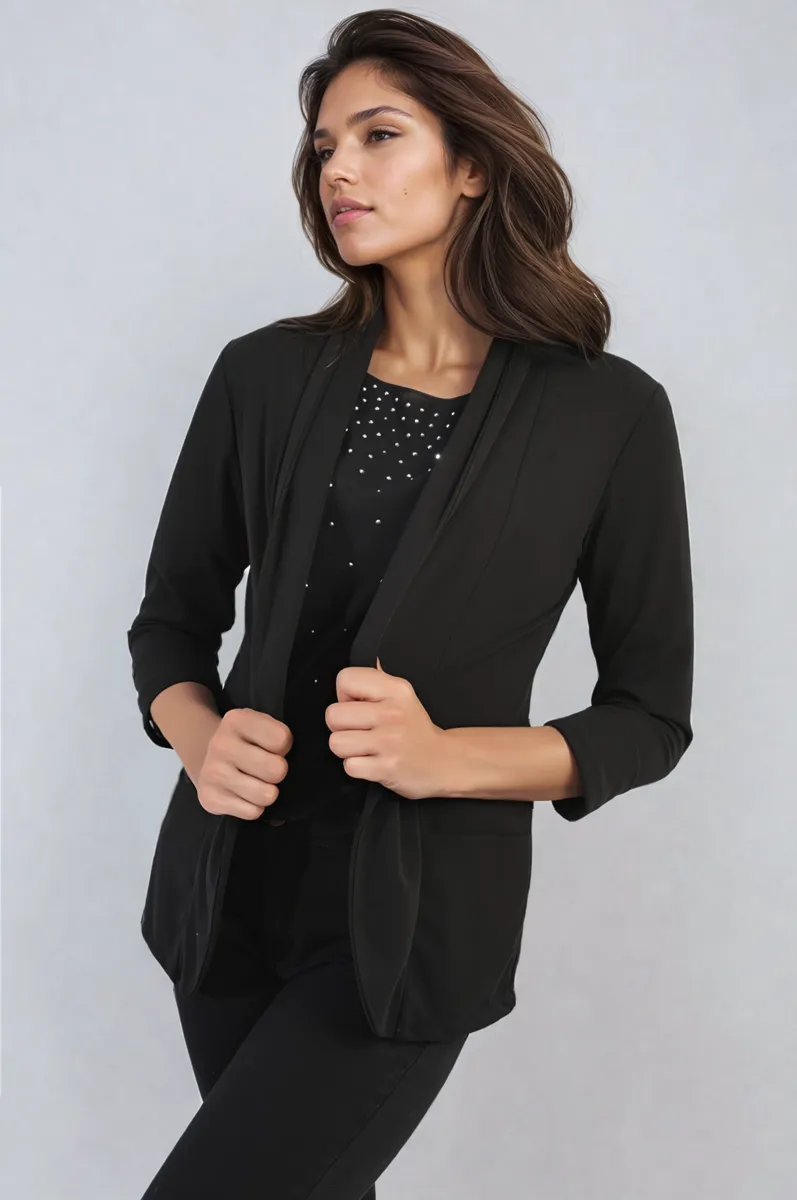 Open Front Cardigan with Front Pockets