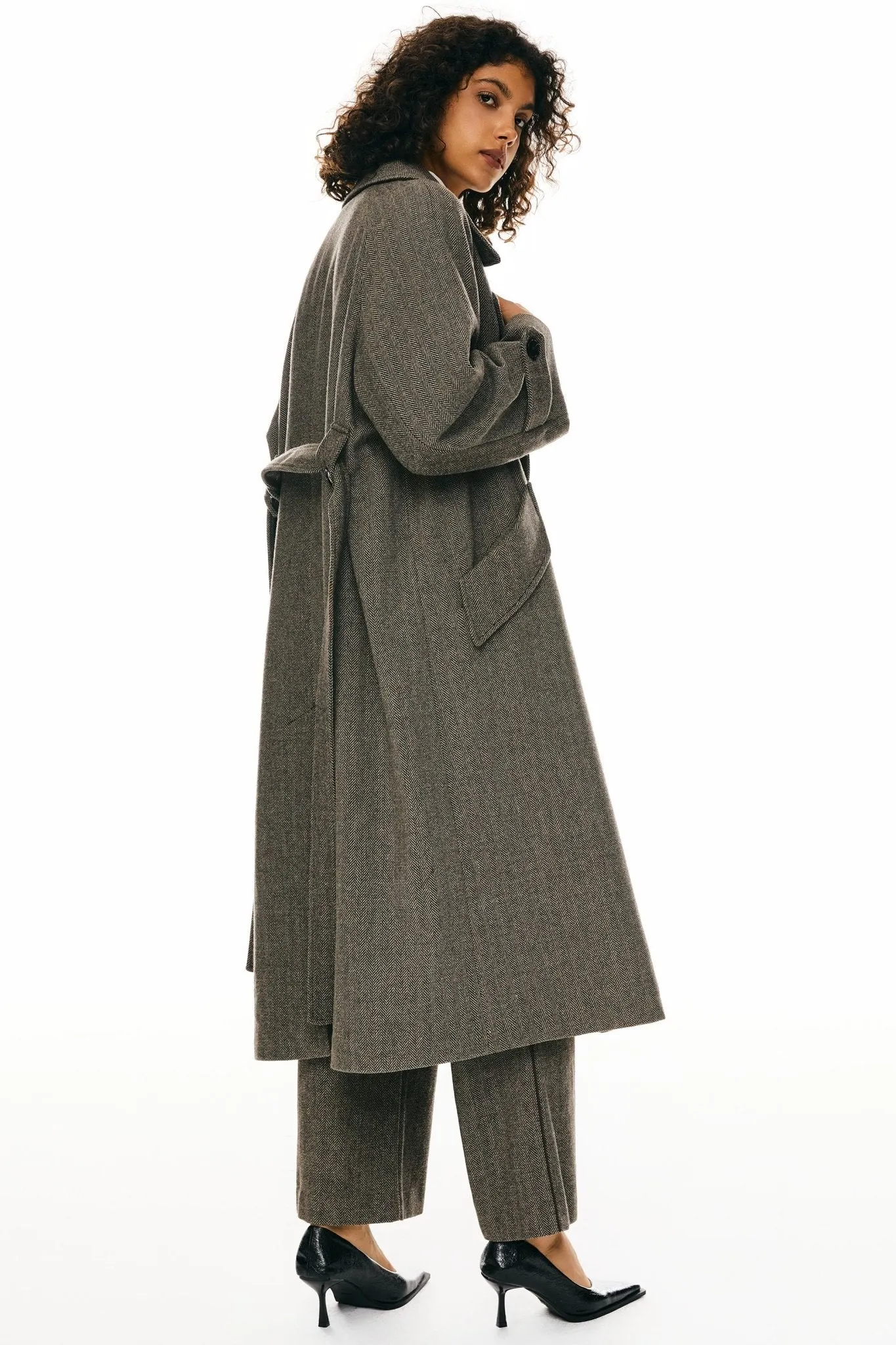 Oversized Wool Wrap Coat