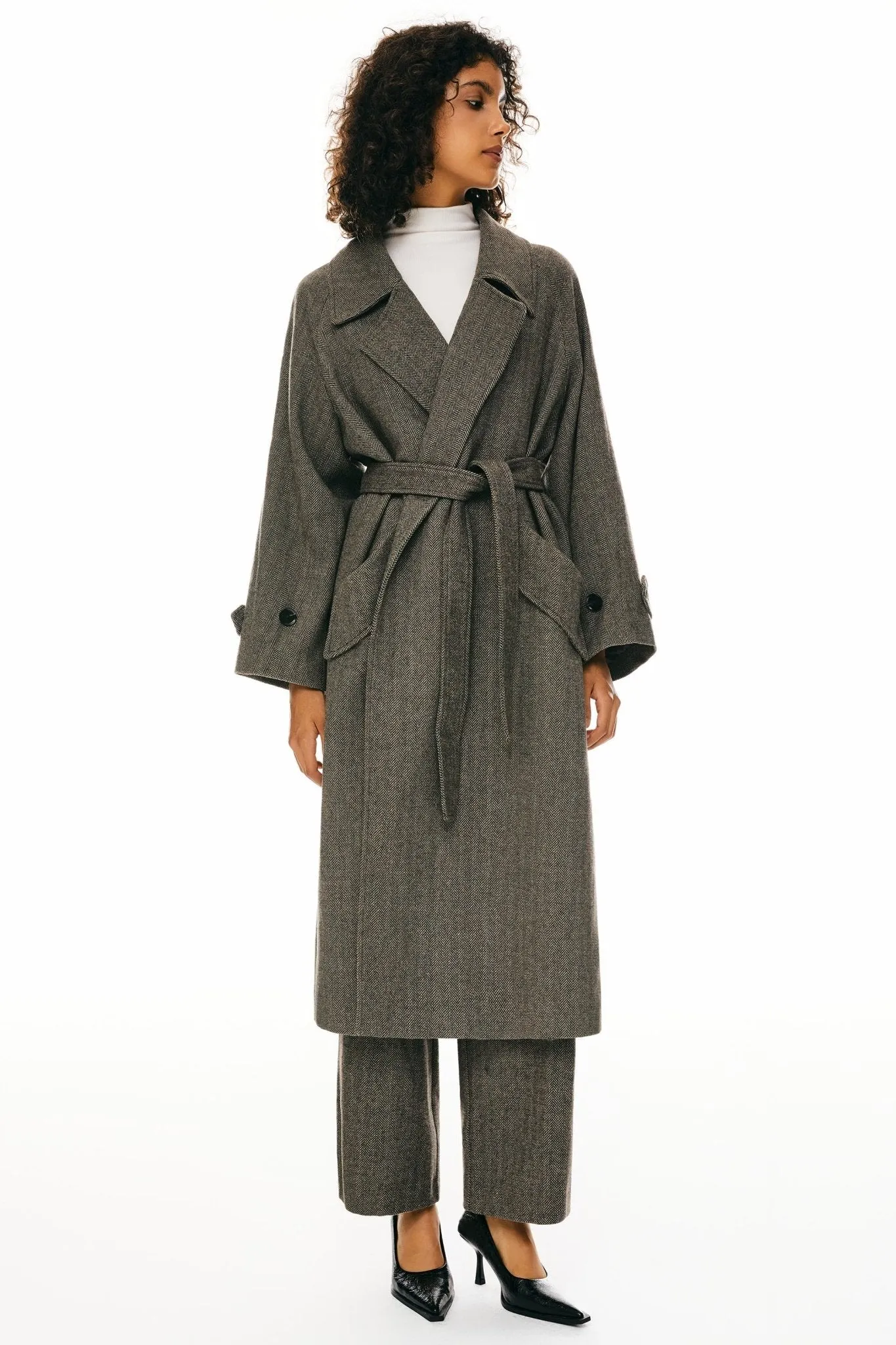 Oversized Wool Wrap Coat