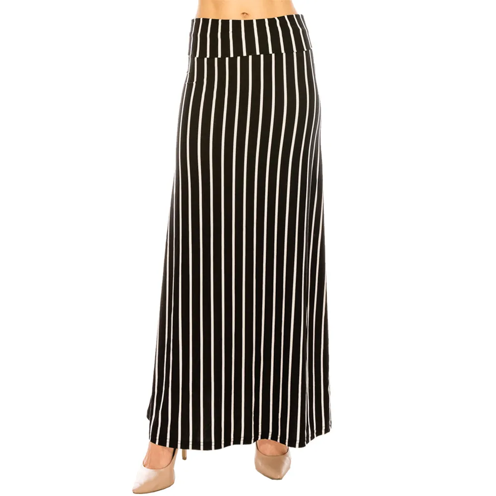 Patterned Fold Over Maxi Skirts