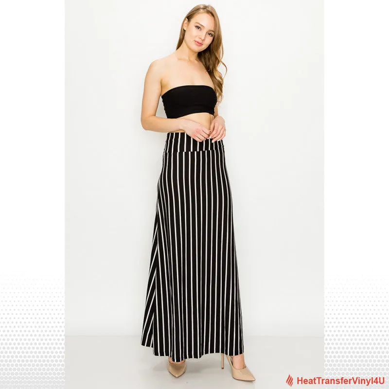 Patterned Fold Over Maxi Skirts