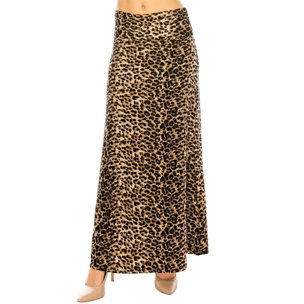 Patterned Fold Over Maxi Skirts