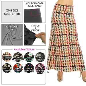 Patterned Fold Over Maxi Skirts