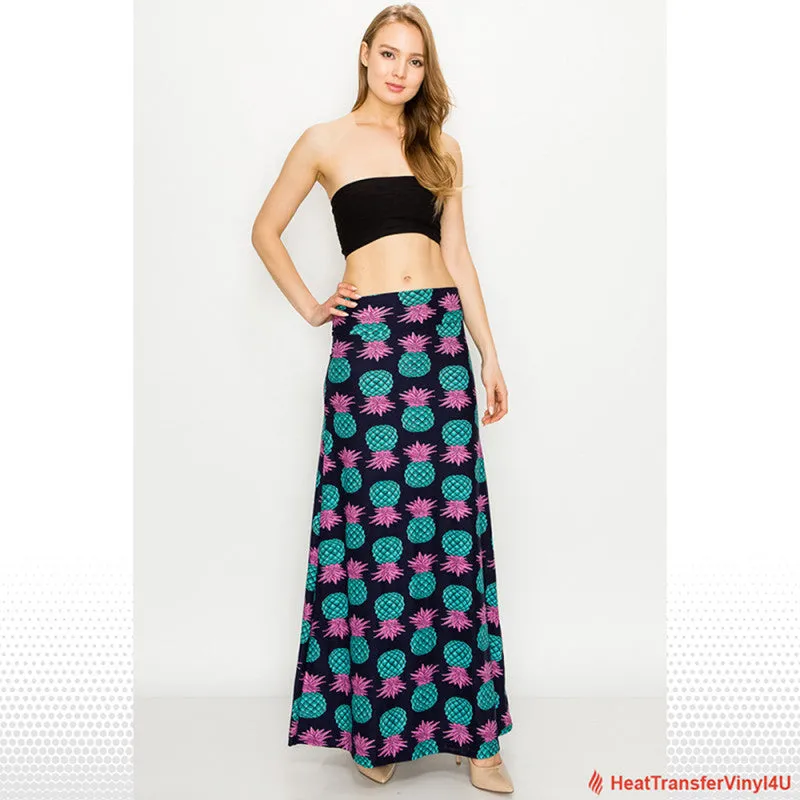 Patterned Fold Over Maxi Skirts