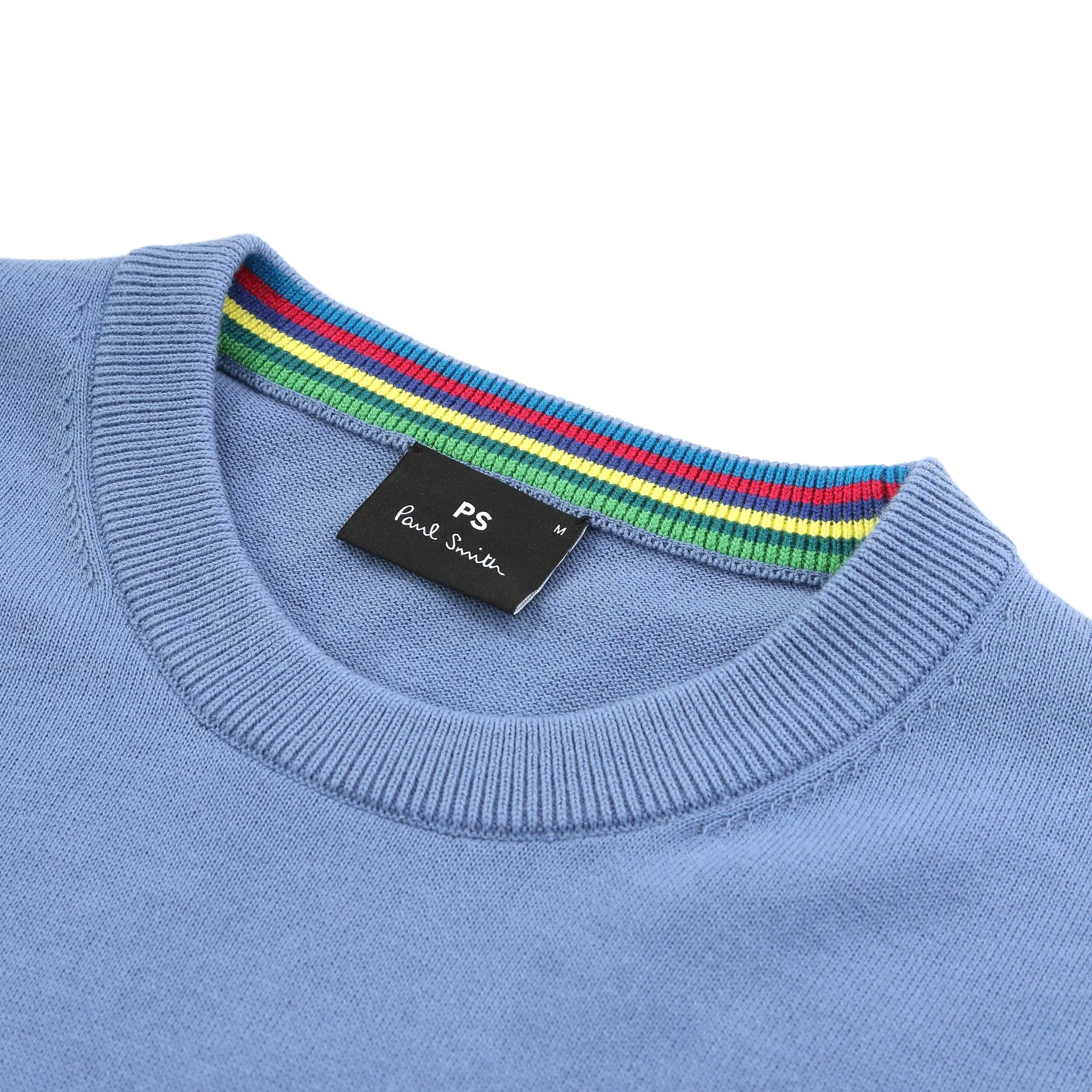 Paul Smith Zeb Badge Knitted T Shirt in Airforce Blue