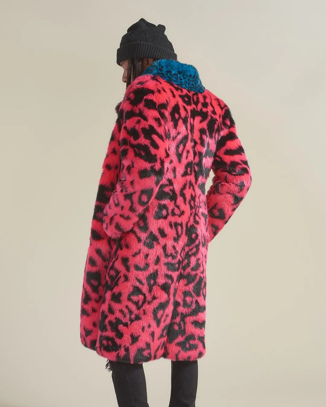 Pink Panther Calf Length Faux Fur Coat | Men's