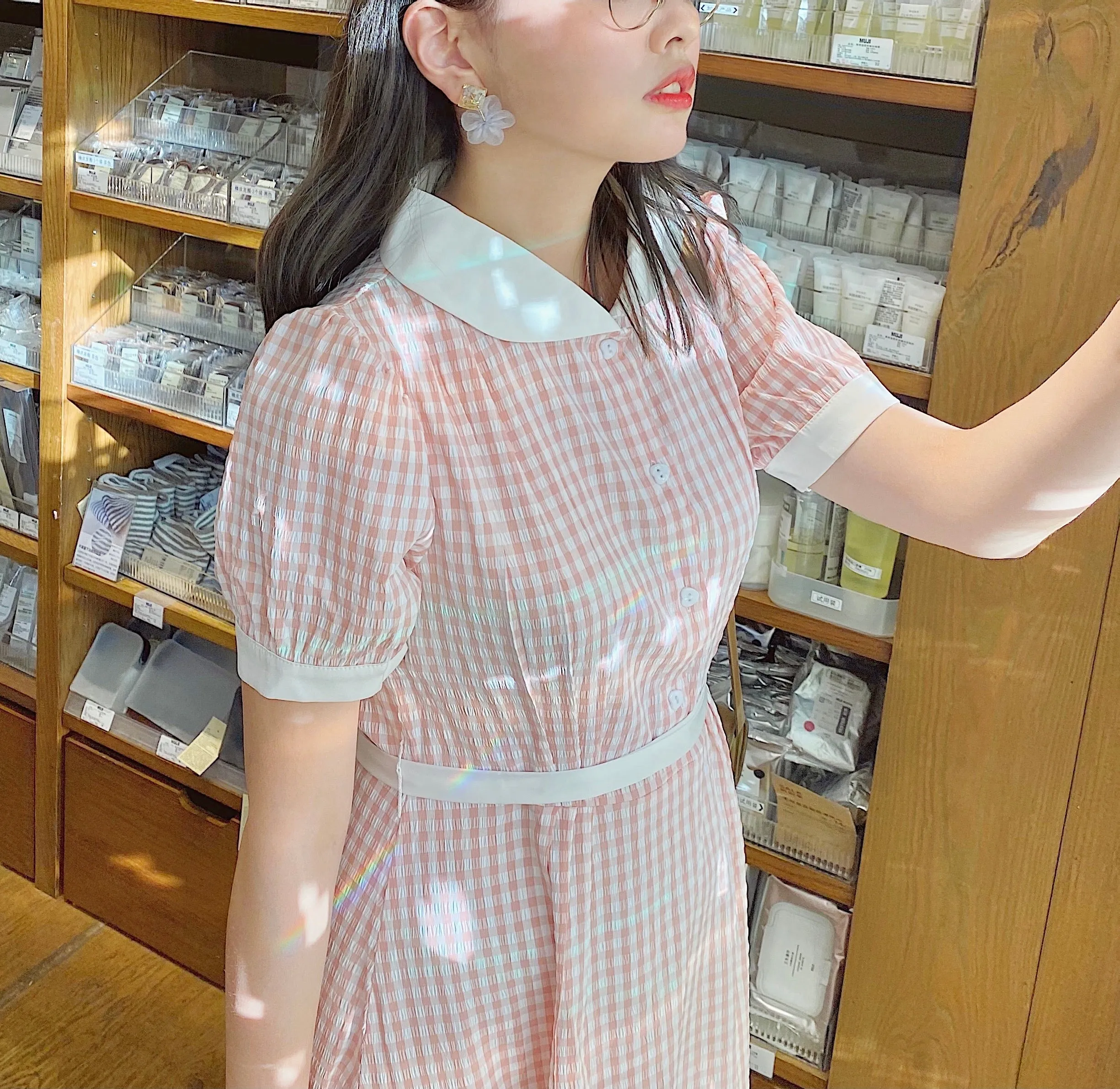 [Premium Selected] Arrived In Dream Land Gingham Dress (designer Rose Candy)