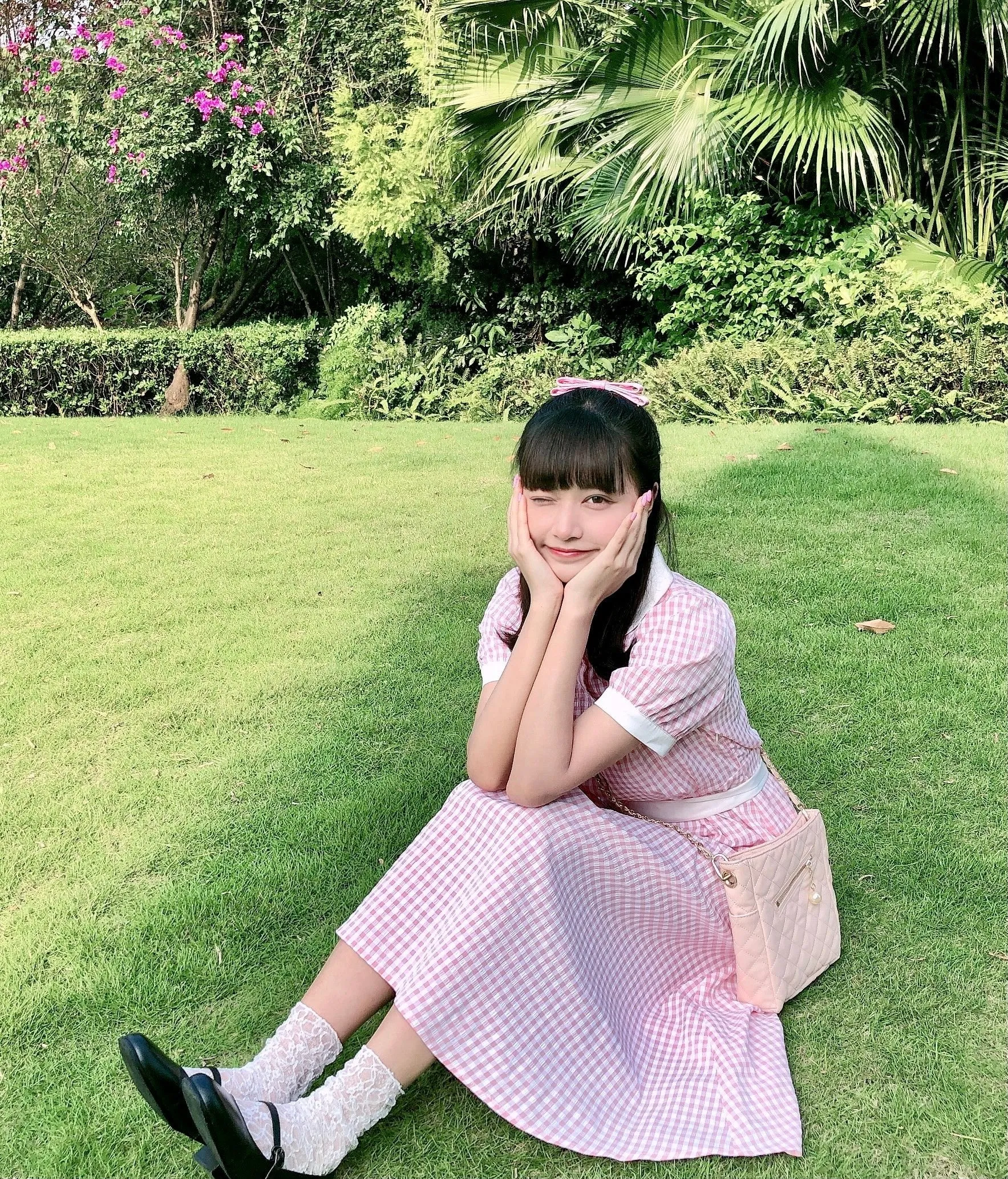 [Premium Selected] Arrived In Dream Land Gingham Dress (designer Rose Candy)