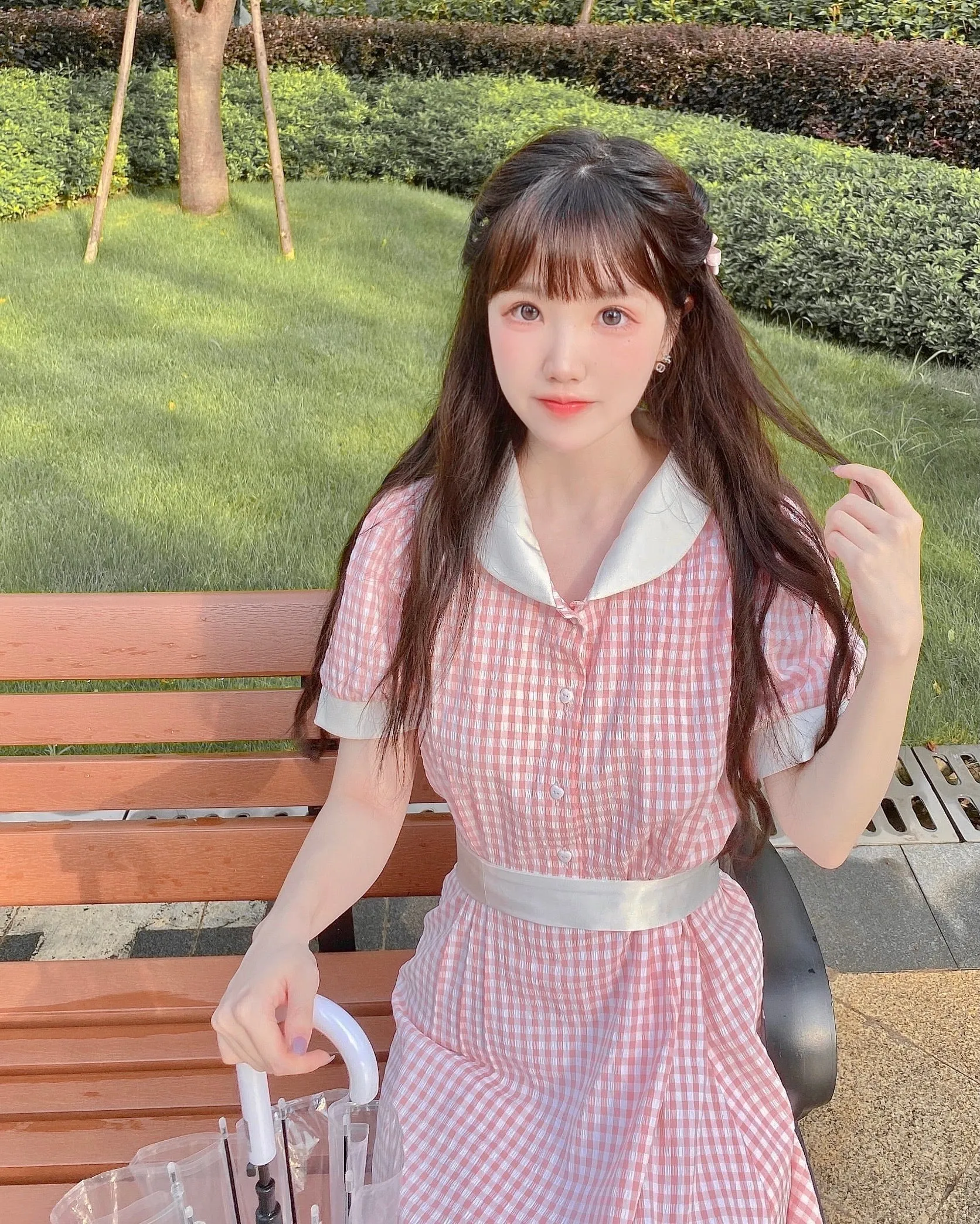 [Premium Selected] Arrived In Dream Land Gingham Dress (designer Rose Candy)