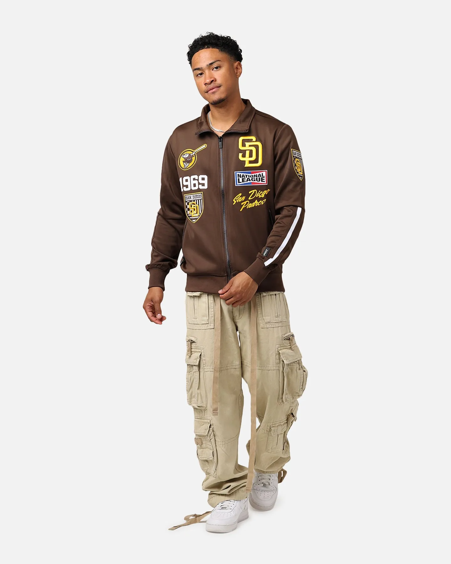 Pro Standard San Diego Padres Fast Lane Track Jacket Brown