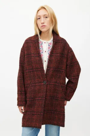 Red & Black Tweed Coat