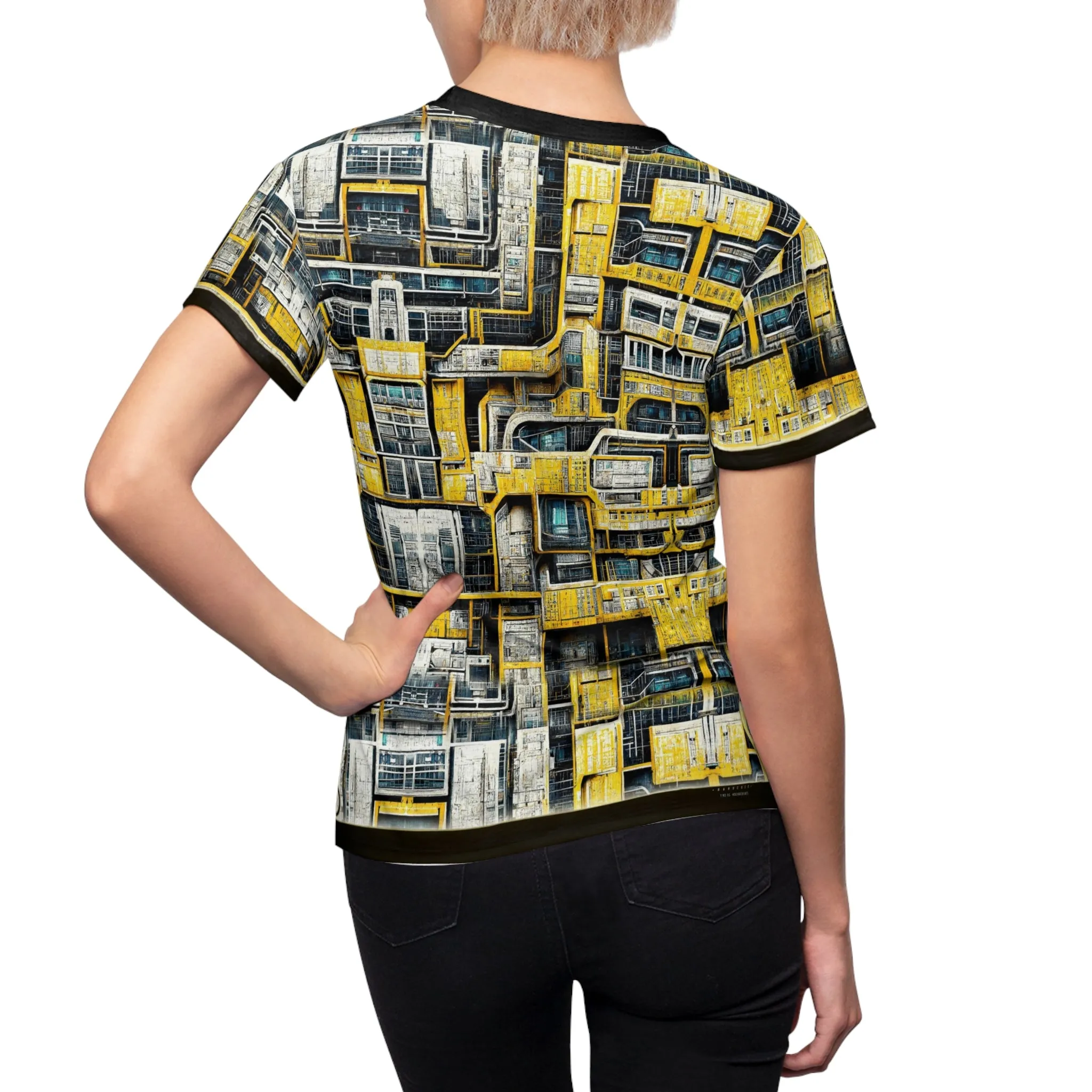 Retro Steampunk T-Shirt Unisex Geometric Print Tee Art Deco Unisex T-Shirt | D20126