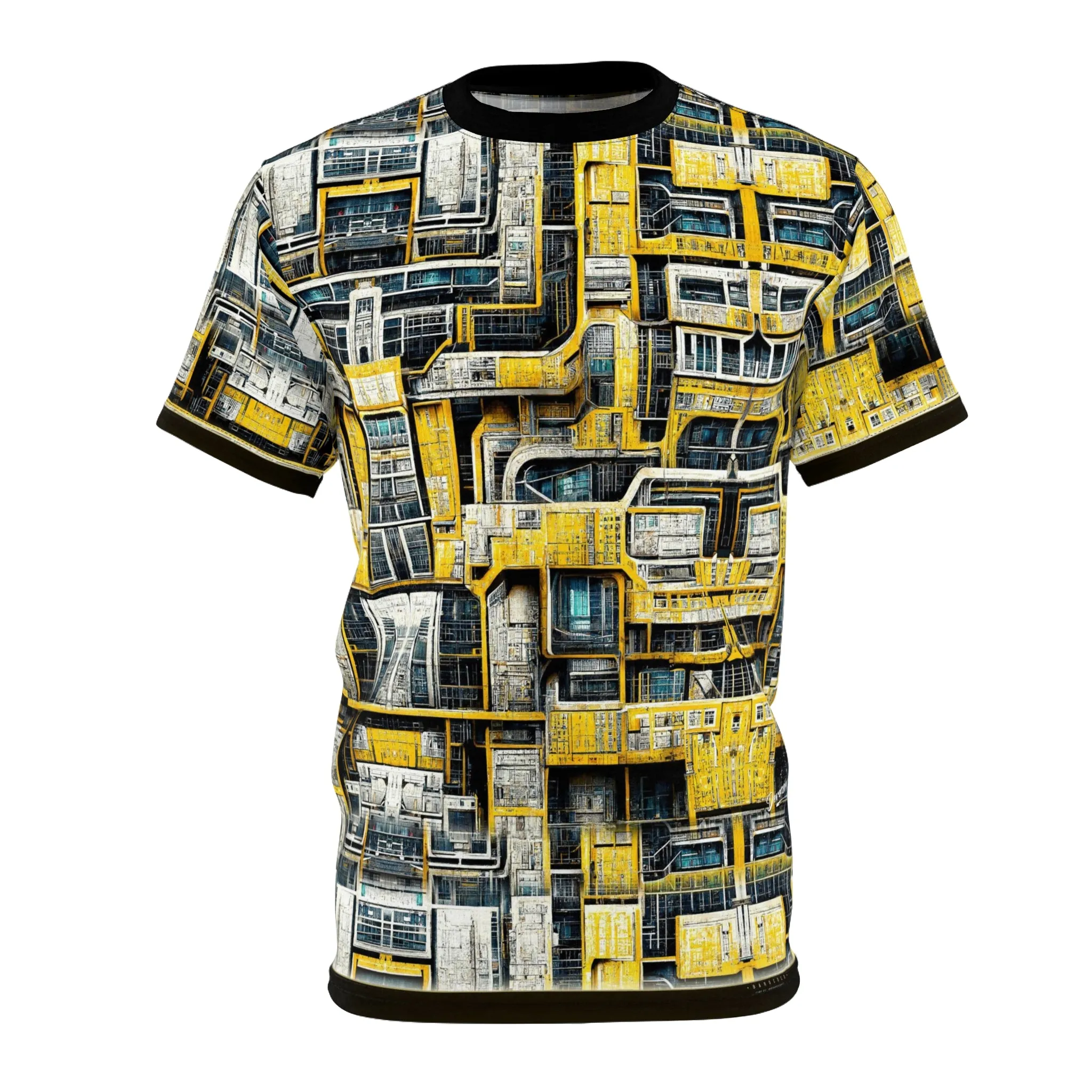 Retro Steampunk T-Shirt Unisex Geometric Print Tee Art Deco Unisex T-Shirt | D20126