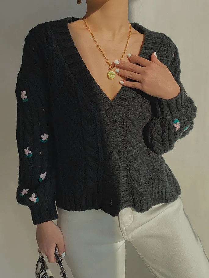 Retro V-Neck Cardigan