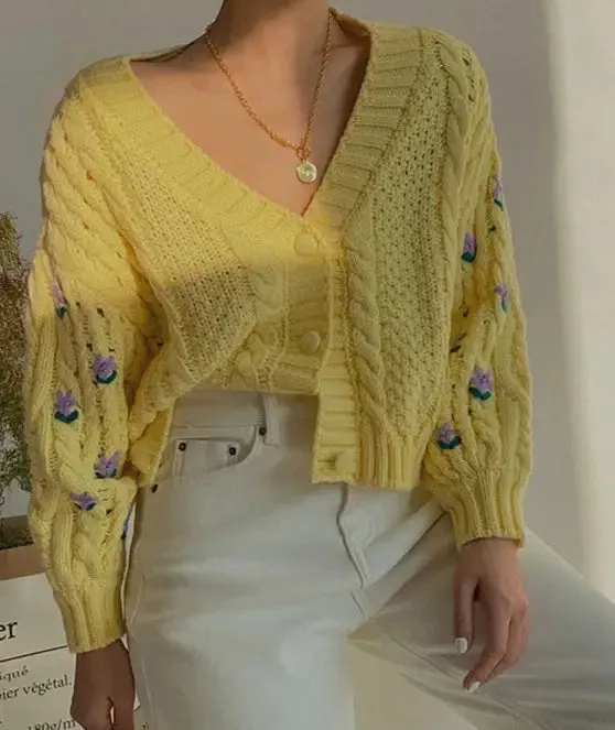 Retro V-Neck Cardigan