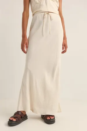 Rhythm Bias Cut Maxi Skirt - CREAM