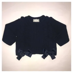 Rochy Girls Navy Bow Detail Cardigan