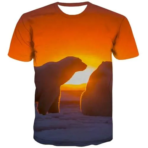 Russia T-shirt Men Bear T-shirts 3d Animal Tshirt Anime Sunset Tshirts Casual Street T-shirts Graphic Short Sleeve T shirts