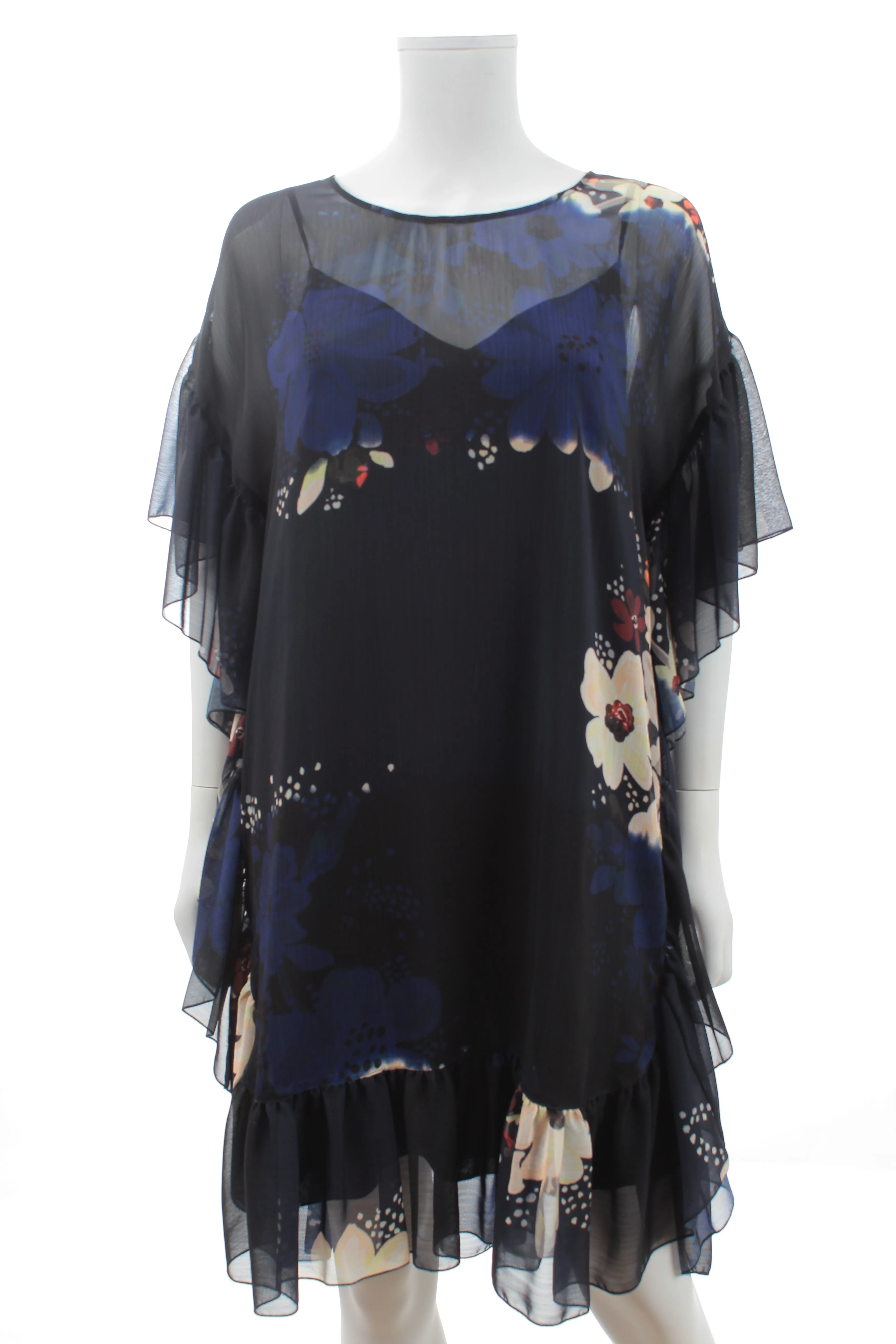 See by Chloe Ruffled Chiffon Floral Printed Mini Dress