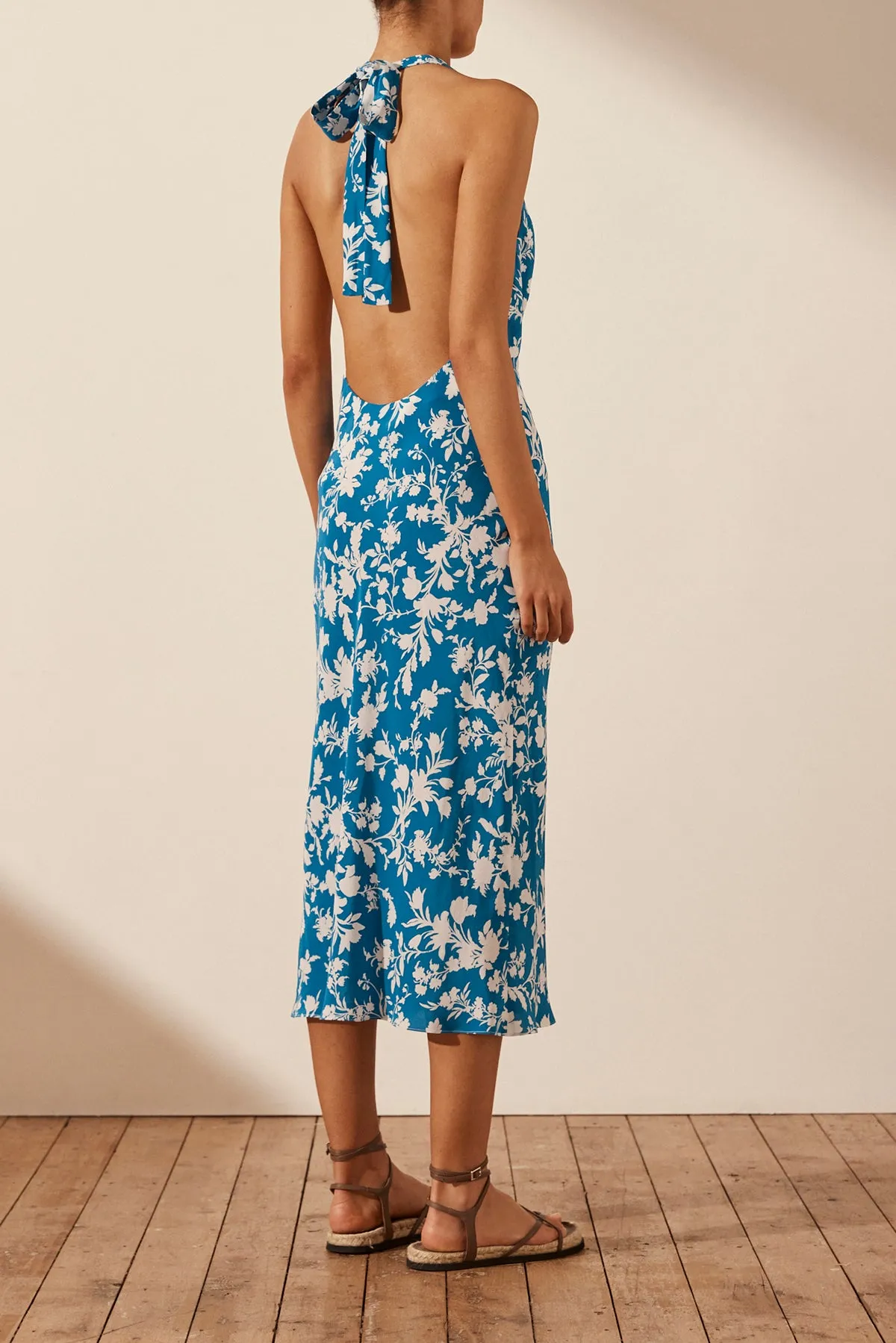 Shona Joy Laysan Halter Tie Midi Dress