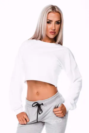 SHORTY CROP JUMPER- WHITE