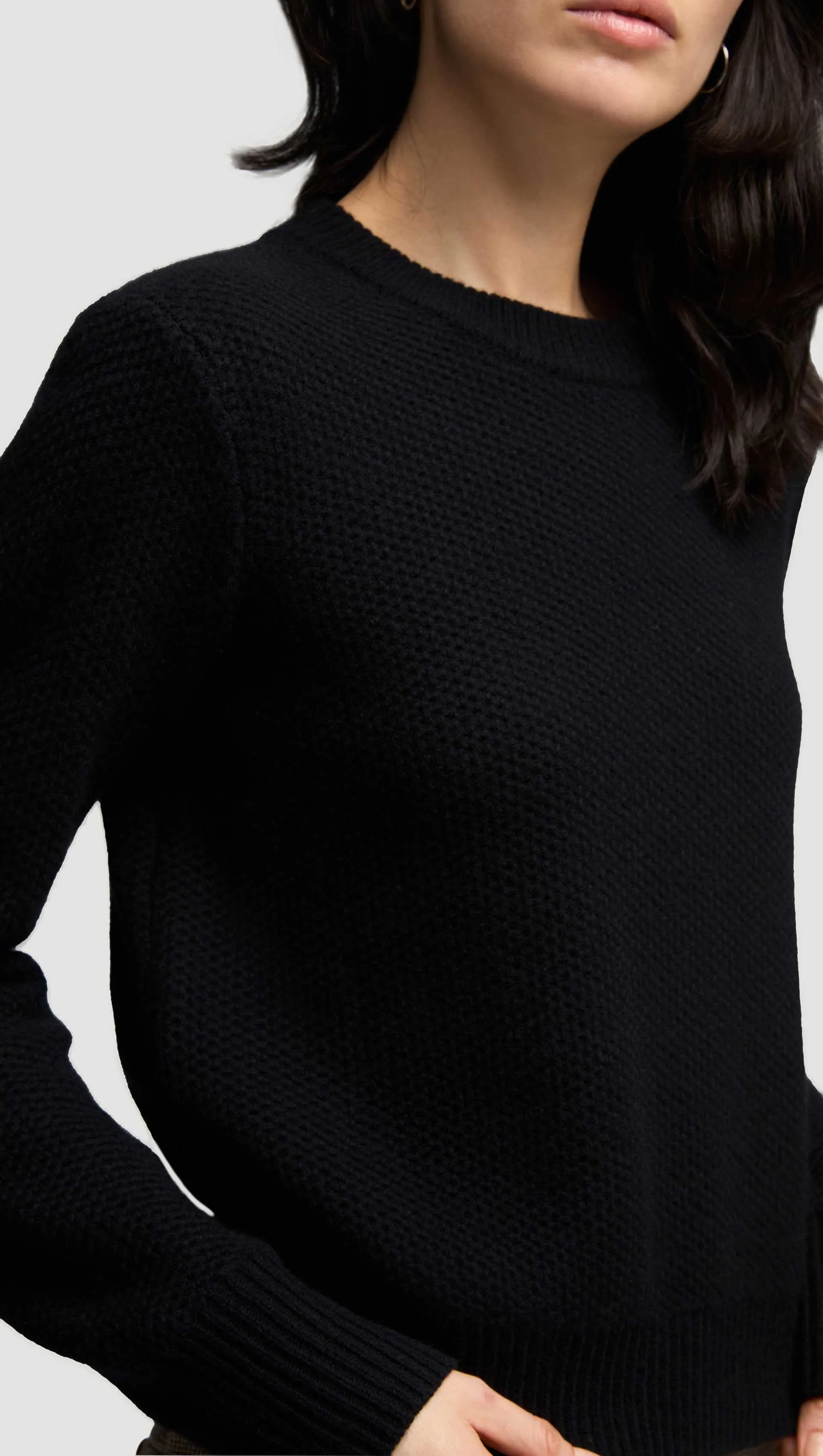 Shrunken Crewneck in Wool Cashmere | Black