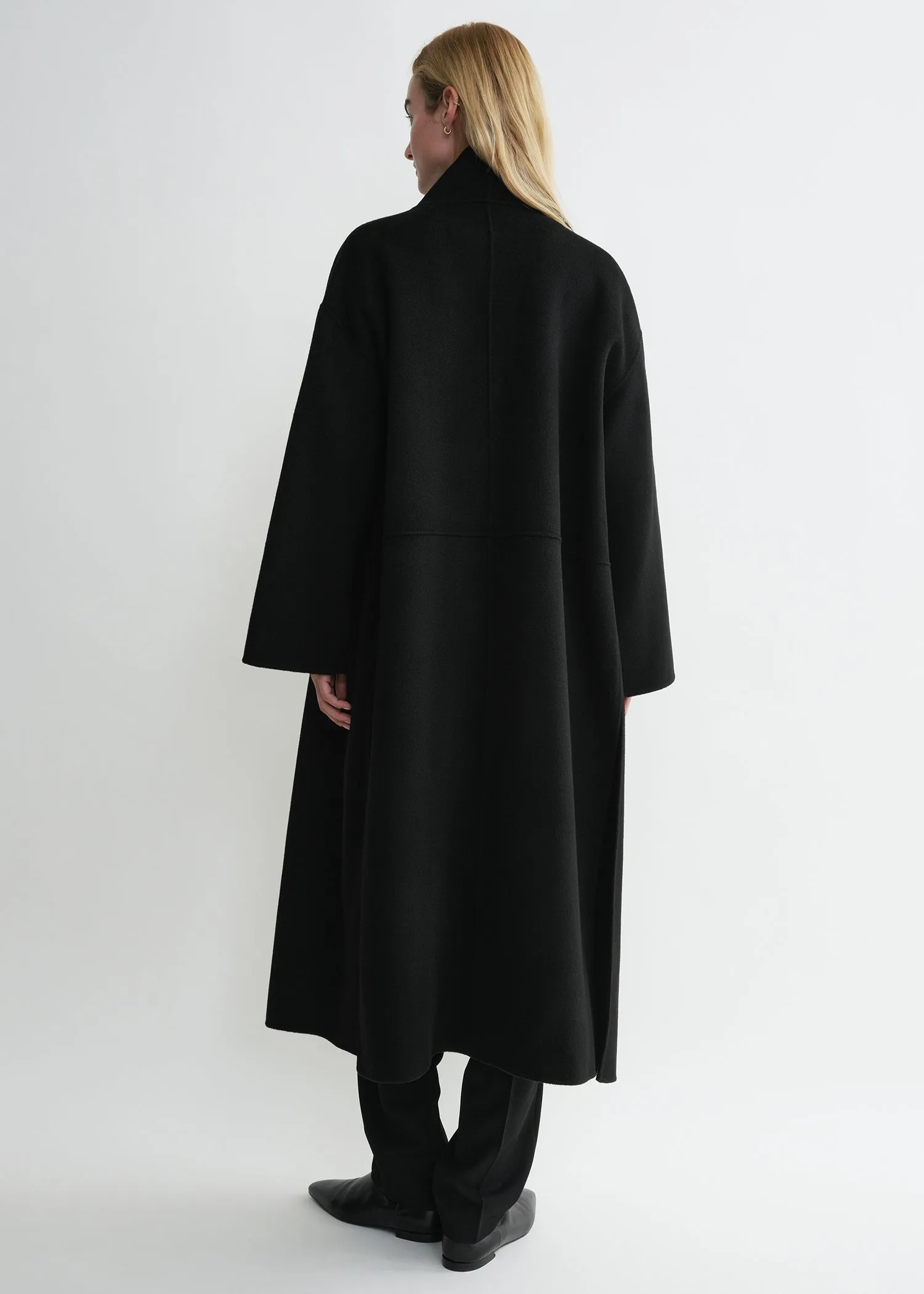 Signature wool cashmere coat black