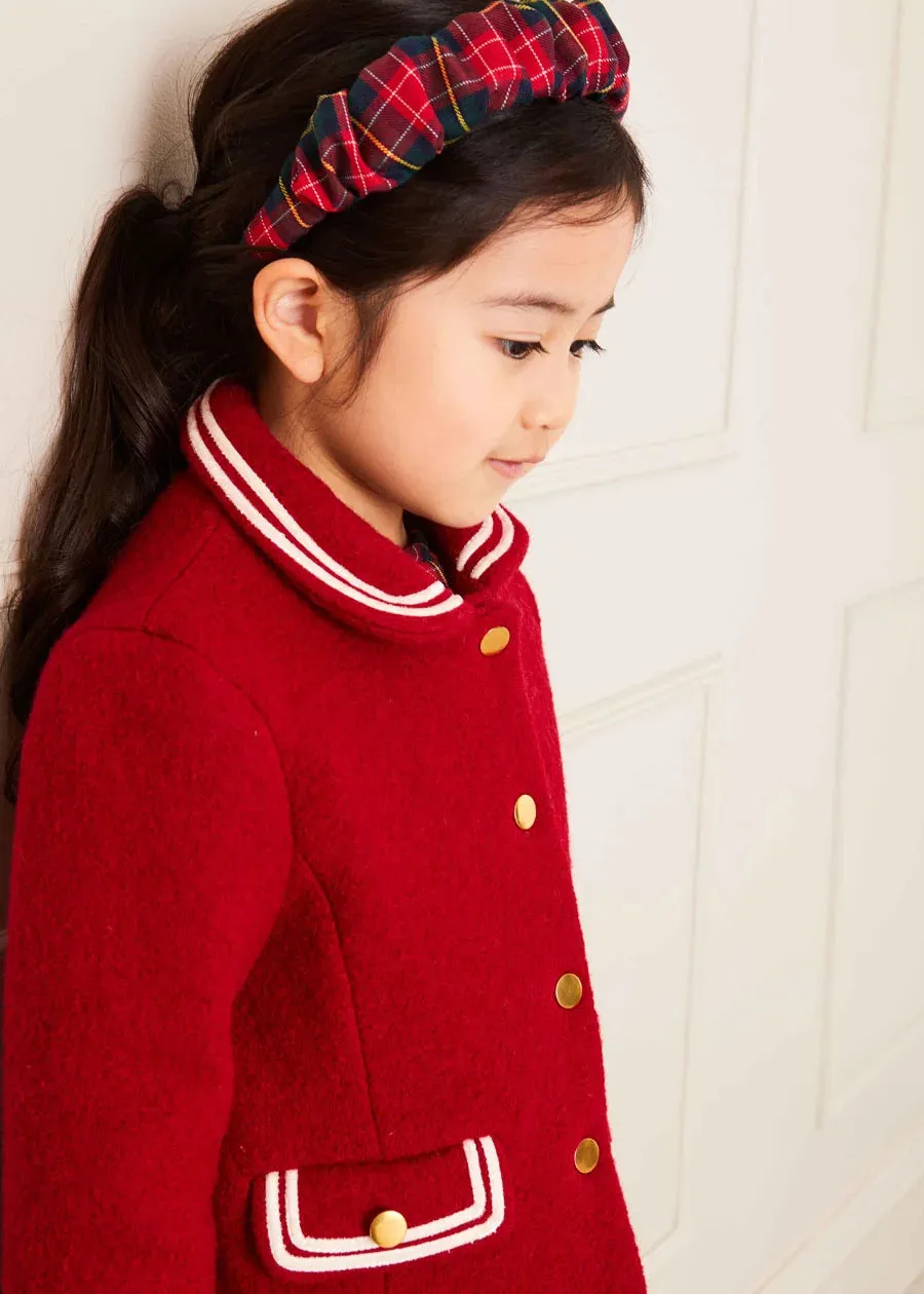 Single Breasted Wool Coat in Red (4-10yrs)