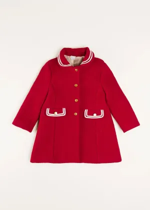 Single Breasted Wool Coat in Red (4-10yrs)