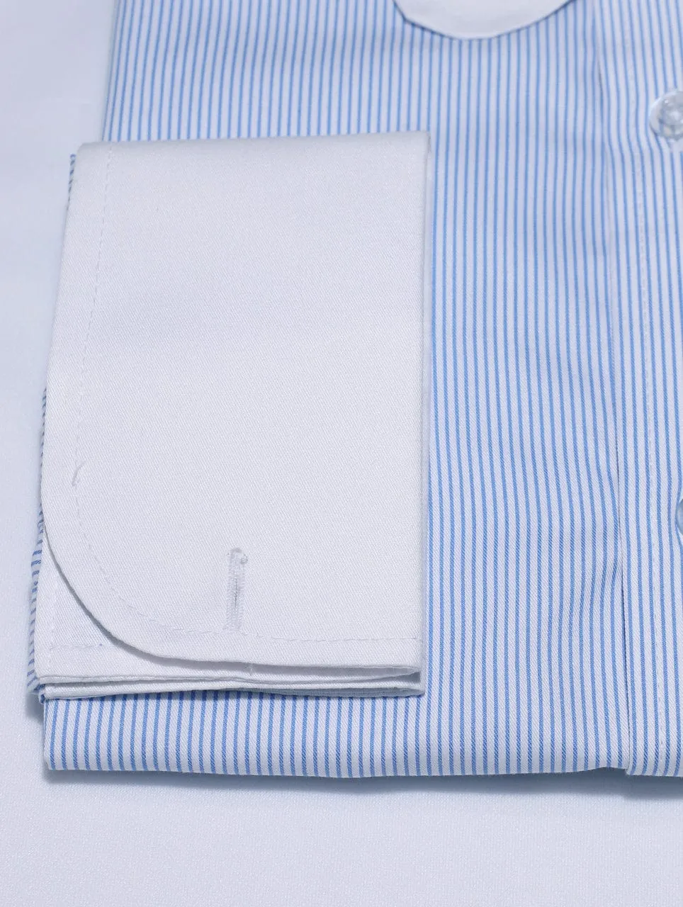 Sky Blue Stripe Penny Pin Collar Shirt