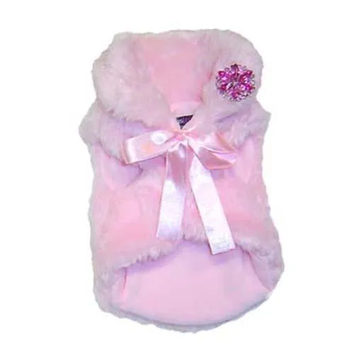 Sleeveless Glamour Dog Coat Pink