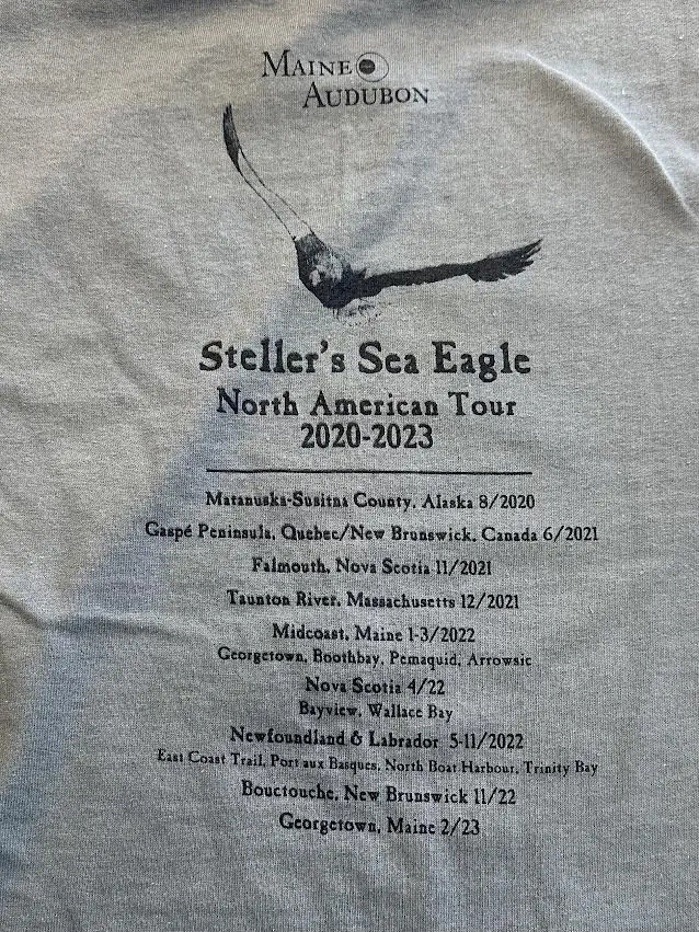 Steller's Sea Eagle Maine Audubon Logo Short Sleeve T-Shirt