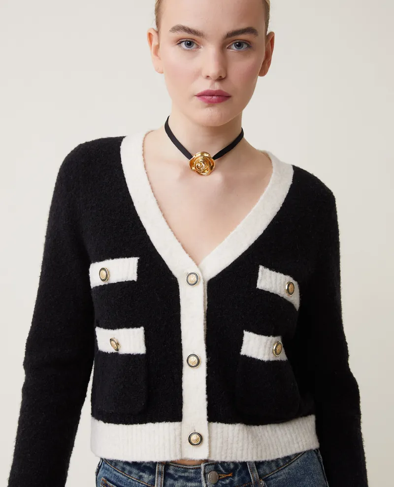 Suncoo Gabili Black Double Pocket Cardigan