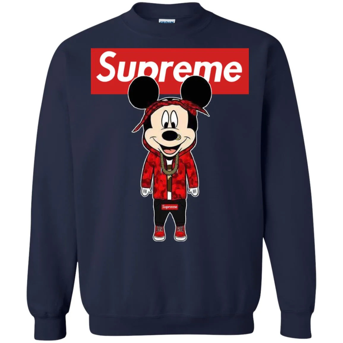 Supreme Mickey Style Fashion T-shirt Crewneck Pullover Sweatshirt