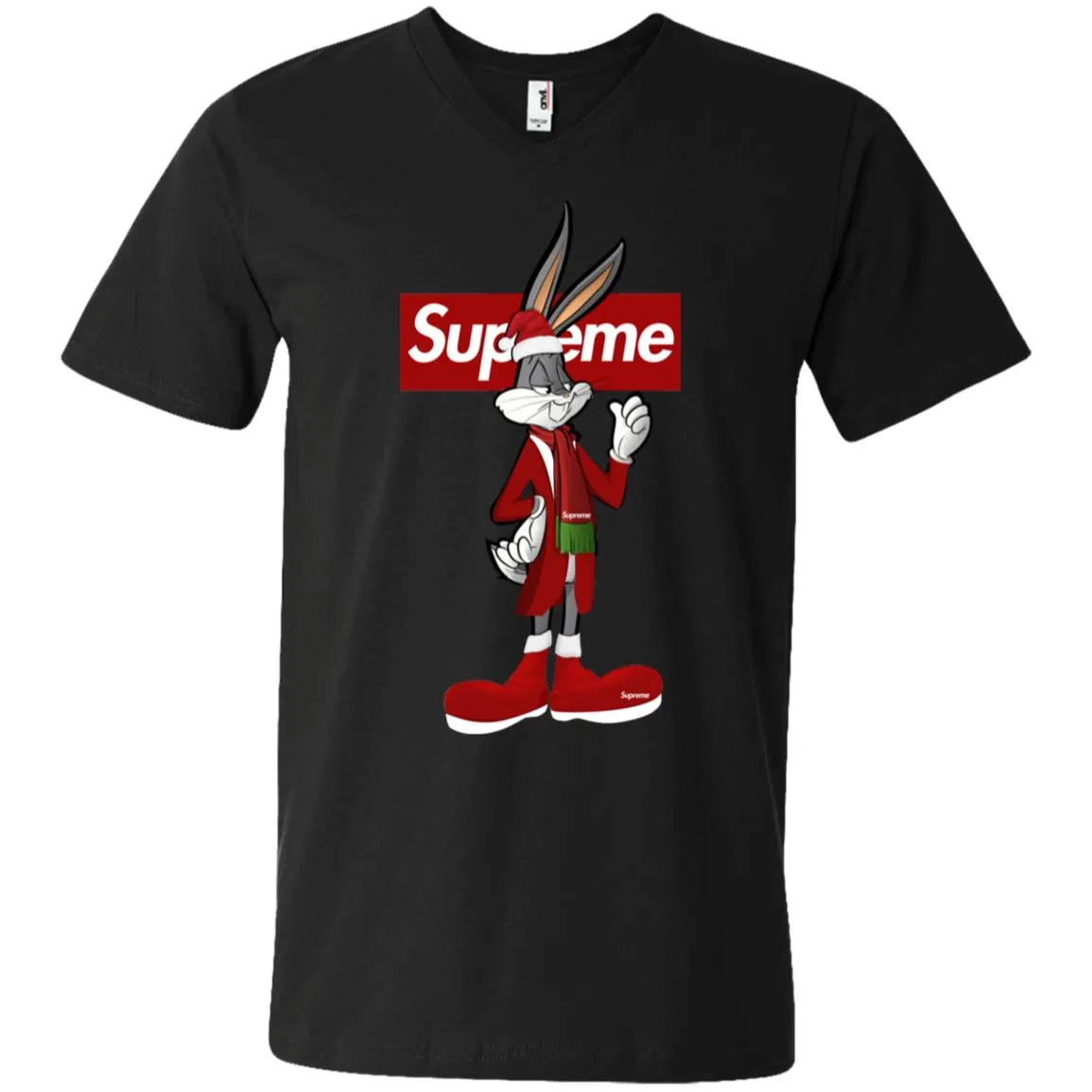 Supreme Rabbit Party T-shirt Men V-Neck T-Shirt