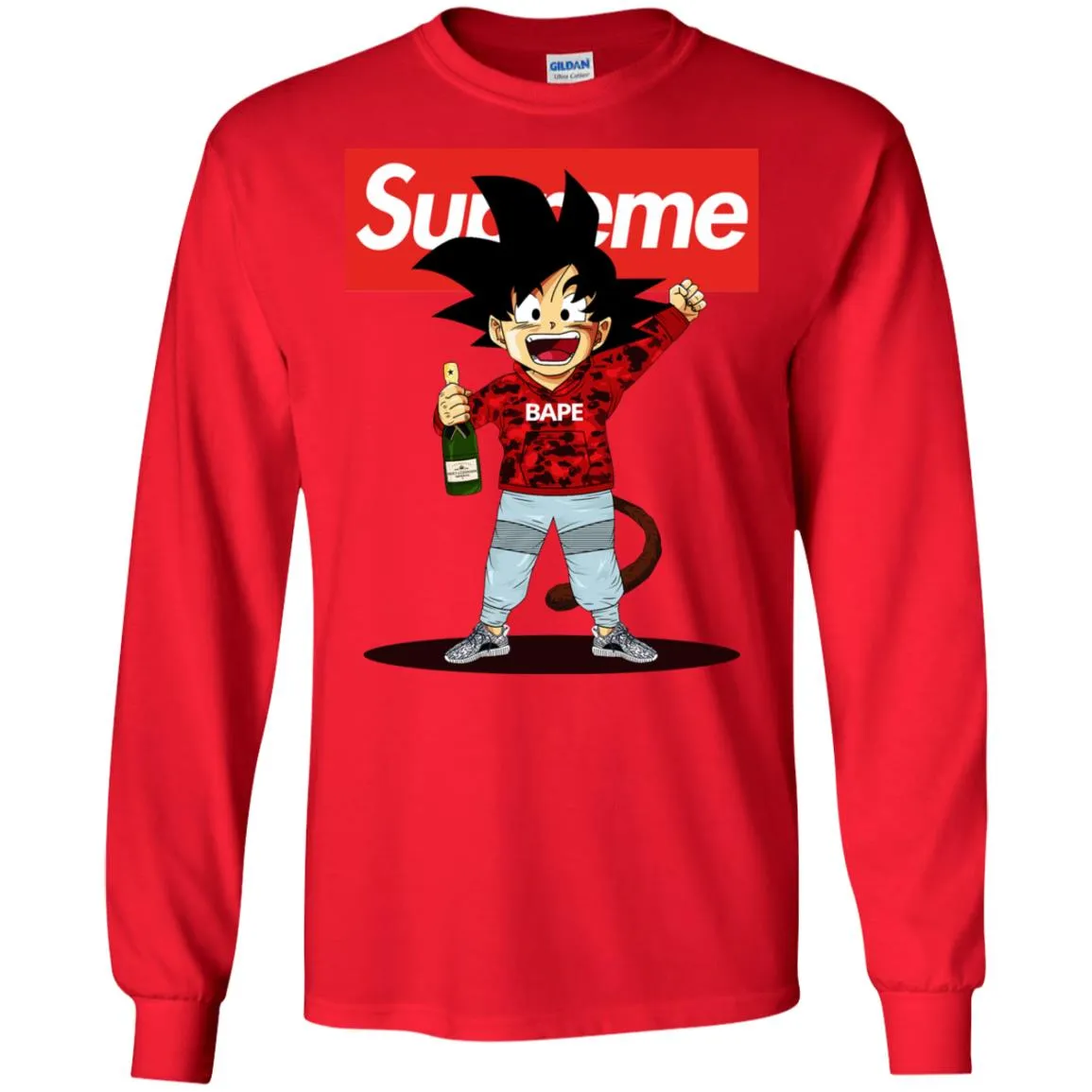 Supreme Songoku T-shirt Men Long Sleeve Shirt