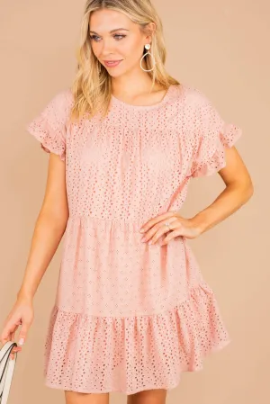 Talk About Sweet Blush Pink Eyelet Dress