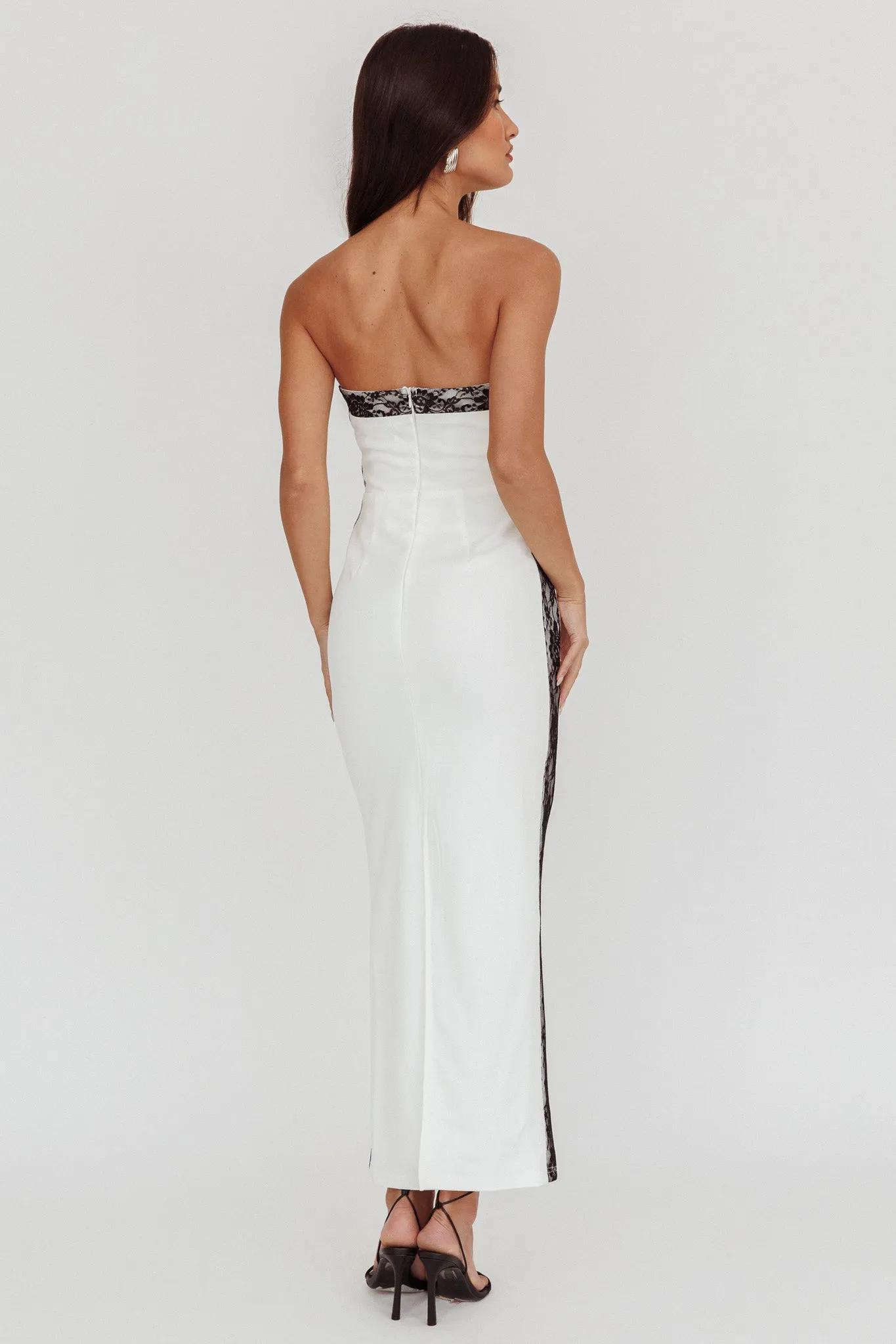 Tenika Strapless Bodycon Maxi Dress White