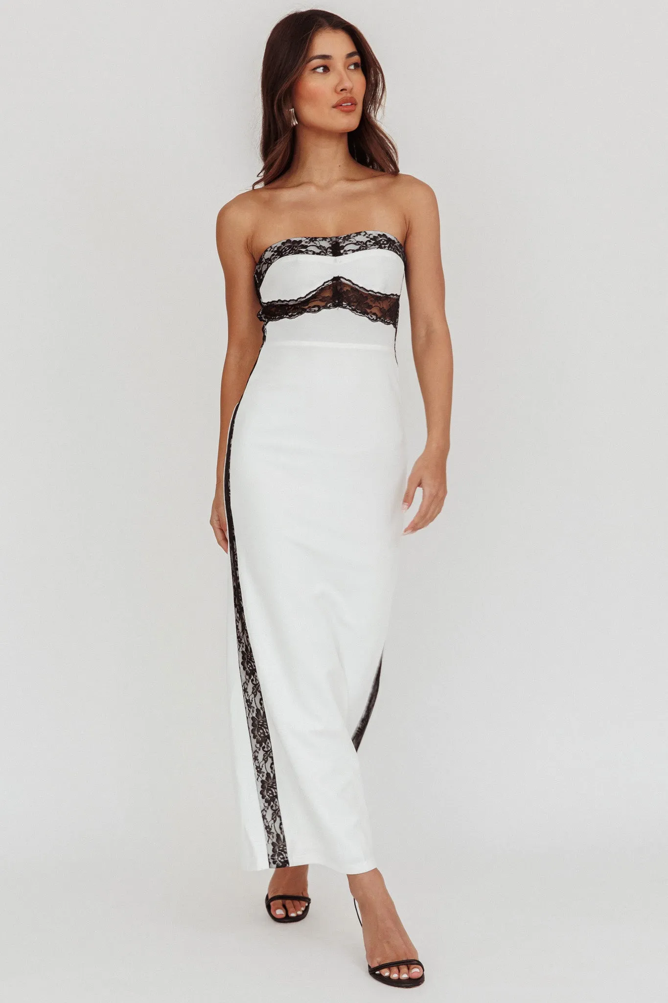 Tenika Strapless Bodycon Maxi Dress White