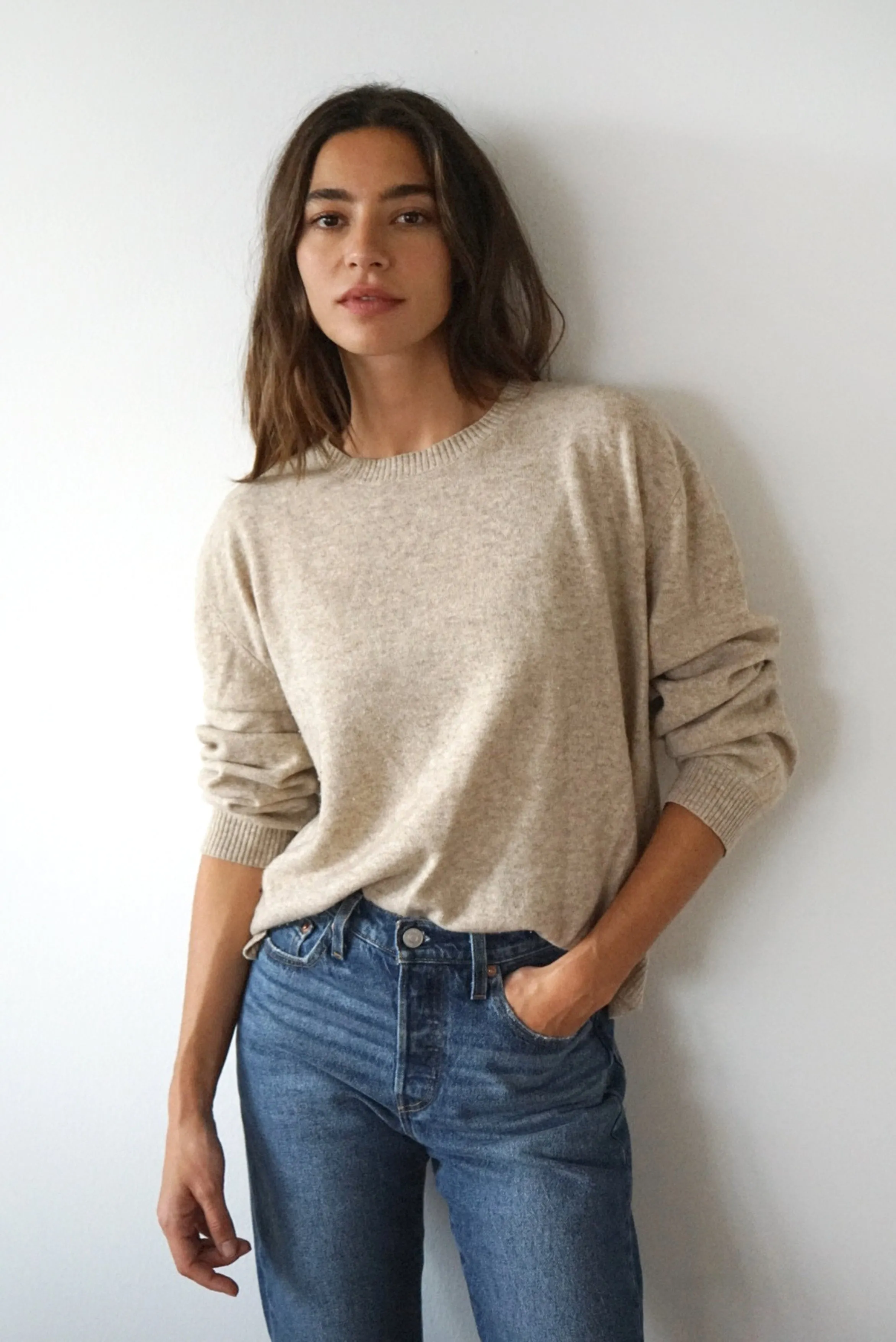 The Cashmere Cove Crew Neck // Oatmeal